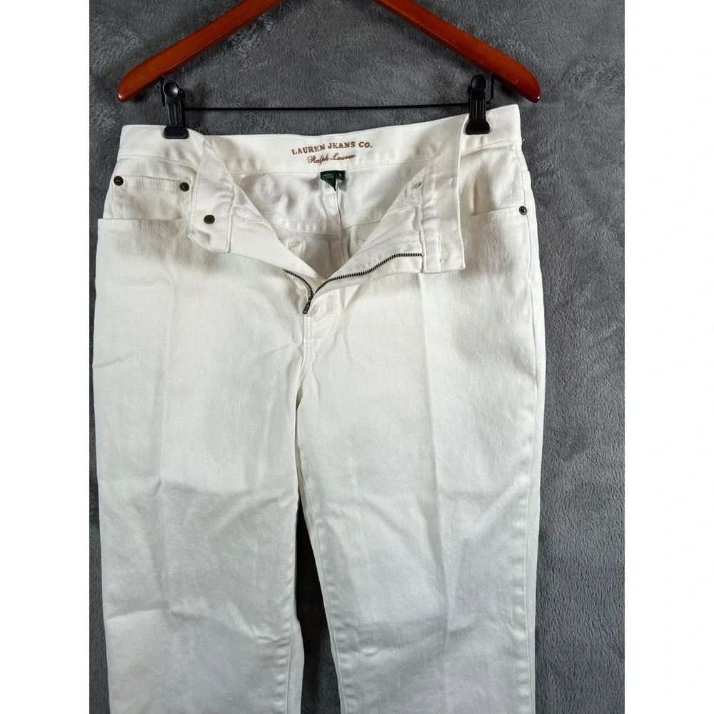 Lauren Lauren Jeans Co Jeans Womens 12 33x31 White Straight Leg